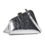 The Attico Silver Lamm Läder Clutch Väska Gray, Dam