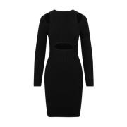 Wolford Svart Ribbad Midi Klänning Aw23 Black, Dam