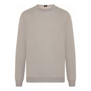 Kiton Räfflad bomullströja i sand Beige, Herr