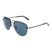 Ermenegildo Zegna Gunmetal Blå Aviator Solglasögon Gray, Herr