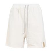 Rick Owens Drkshdw Shorts i bomull med dragsko och dragkedjedetalj Whi...