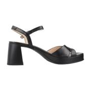 Wonders Elegant High Heel Sandals Black, Dam