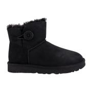 UGG Svarta Ankelboots med Fuskpäls Black, Dam