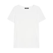 Max Mara Weekend Klassisk Bomull T-shirt med Butterfly Logo White, Dam