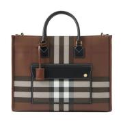 Burberry Freya Media Tote Väska Brown, Dam