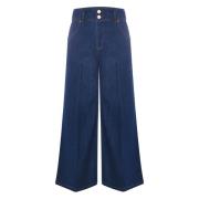 Kocca Stiliga Wide Leg Jeans Blue, Dam