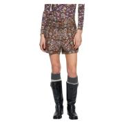 Antik Batik Blommig vadderad tryck shorts Brown, Dam