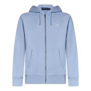 Polo Ralph Lauren Blå Zip Hoodie med Pony Broderi Blue, Herr