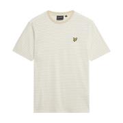 Lyle & Scott SS T-shirts i linneblandning Breton-randig T-shirt White,...