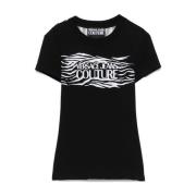 Versace Jeans Couture Svart och vit T-shirt Polo Black, Dam