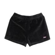 Vans Chenille Elastisk Midja Svarta Shorts Black, Dam