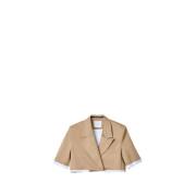 Gaëlle Paris Beige Elegant Mångsidig Jacka Beige, Dam