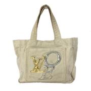 Louis Vuitton Vintage Pre-owned Bomull louis-vuitton-vskor Beige, Dam