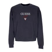 Guess Svart Logo Crewneck Sweatshirt Blue, Herr