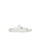 Birkenstock Vita Läder Platta Sandaler White, Herr