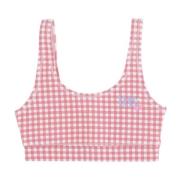 Vans Gingham Bralet - Streetwear Kollektion Pink, Dam