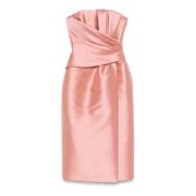 Alberta Ferretti Blush Pink Strapless Midi Klänning Pink, Dam