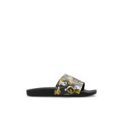 Versace Jeans Couture Gummisandaler med tryck Black, Dam