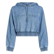 Tommy Jeans Blå Denim Streetwear Tröja Blue, Dam