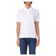 Paul & Shark Stickad Polo med Shark Badge White, Herr