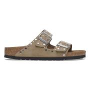 Birkenstock Beige Mocka Sandaler Beige, Dam