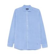 Fay Kornblå Button-Up Skjorta Blue, Herr