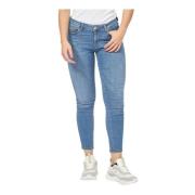 Fracomina Blå Slim Fit Jeans med knappstängning Blue, Dam