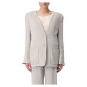 Emporio Armani Blazer Jacka för Stiliga Outfits Gray, Dam