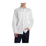 Replay Vit Casual Twill Skjorta White, Herr