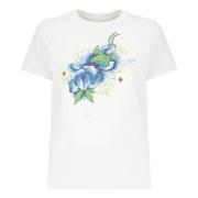 Kenzo Vit Bomullst-shirt med Logotyptryck White, Dam