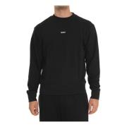 Boss Rundhalsad Sweatshirt med Liten Logotyp Black, Herr