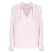 Elisabetta Franchi Rosa Viskos Skjorta med Charms Pink, Dam