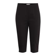 ICHI Slim-leg Capri Byxor Svart Black, Dam