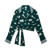 Casablanca Metaphysical silke wrap skjorta Green, Dam