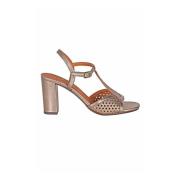 Chie Mihara Laminerad lädersandal med hög klack Brown, Dam