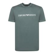 Emporio Armani Minimalistiskt Logot-shirt i Dammig Grön Green, Herr