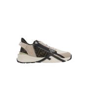 Fendi Lågtopp lädersneakers i vitt/beige Multicolor, Herr