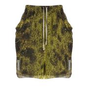 Rick Owens Silk Bermuda Shorts Green, Herr