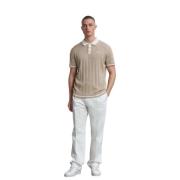 Filling Pieces Stickad Polo Vit Peppar Beige, Herr