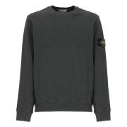 Stone Island Mörkgrå Bomullssweatshirt Rund Hals Gray, Herr