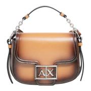 Armani Exchange Stilig Justerbar Axelremsväska med Dragkedja Brown, Da...