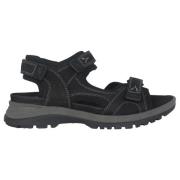 Waldläufer Svart bred passform sandal med avtagbar fotbädd Black, Dam