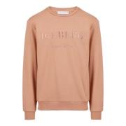 Iceberg Slim fit sweatshirt i lergods bomull med logobroderi Brown, He...