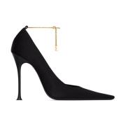 Saint Laurent Régine Crepe Satin Pumps Black, Dam