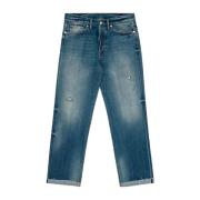 Nine In The Morning Autentisk denim baggy med sandblåst effekt Blue, H...