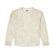 Diesel Beige Top med Stiliga Ripped Detaljer Beige, Herr