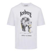 Iceberg Vit regular fit T-shirt i GOTS-certifierat interlock-tyg White...