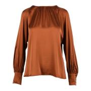 Max Mara Studio Silkeblandning Blus Orange, Dam