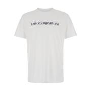 Emporio Armani Vit T-shirt med logotyptryck White, Herr