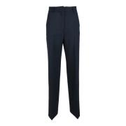 Max Mara Weekend Elegant Ullblandningsbyxor Blue, Dam